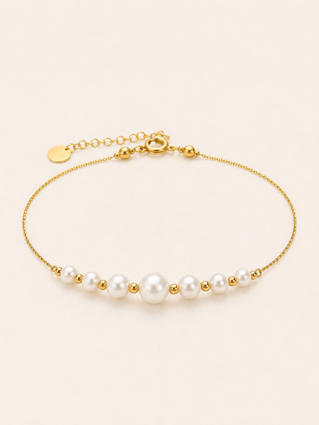 Hester | Pearl Chain Bracelet with Gold Detail