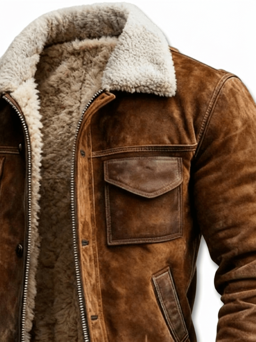 Chaqueta de polipiel con forro sherpa - LOVRA DESIGN