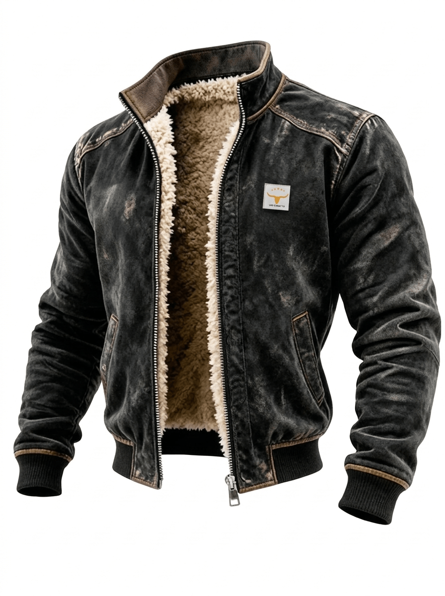 Chaqueta aviador acolchada de polipiel con forro cálido - LOVRA DESIGN