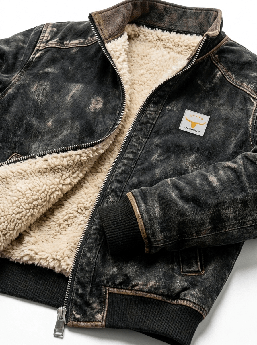 Chaqueta aviador acolchada de polipiel con forro cálido - LOVRA DESIGN