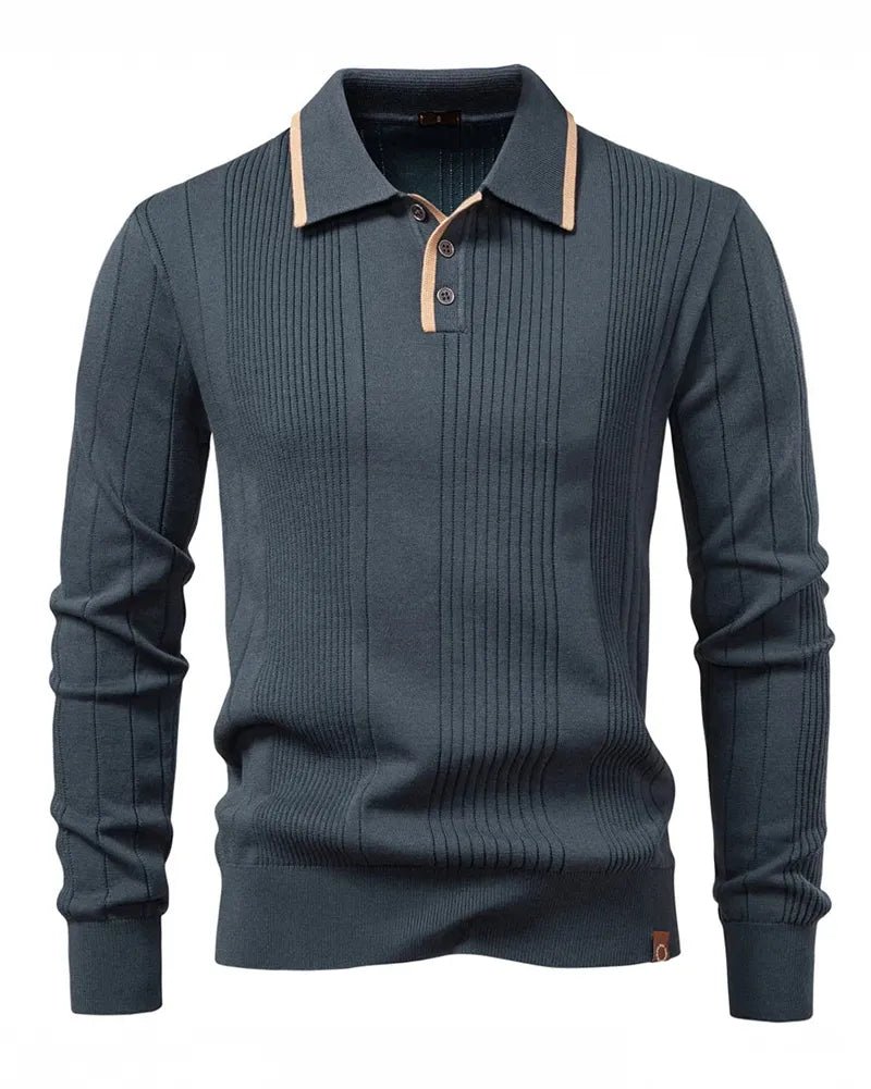 Polo de punto de manga larga Bruno - LOVRA DESIGN