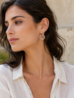 Idelle | Open Heart Hoop Earrings with Polished Finish