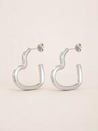 Idelle | Open Heart Hoop Earrings with Polished Finish