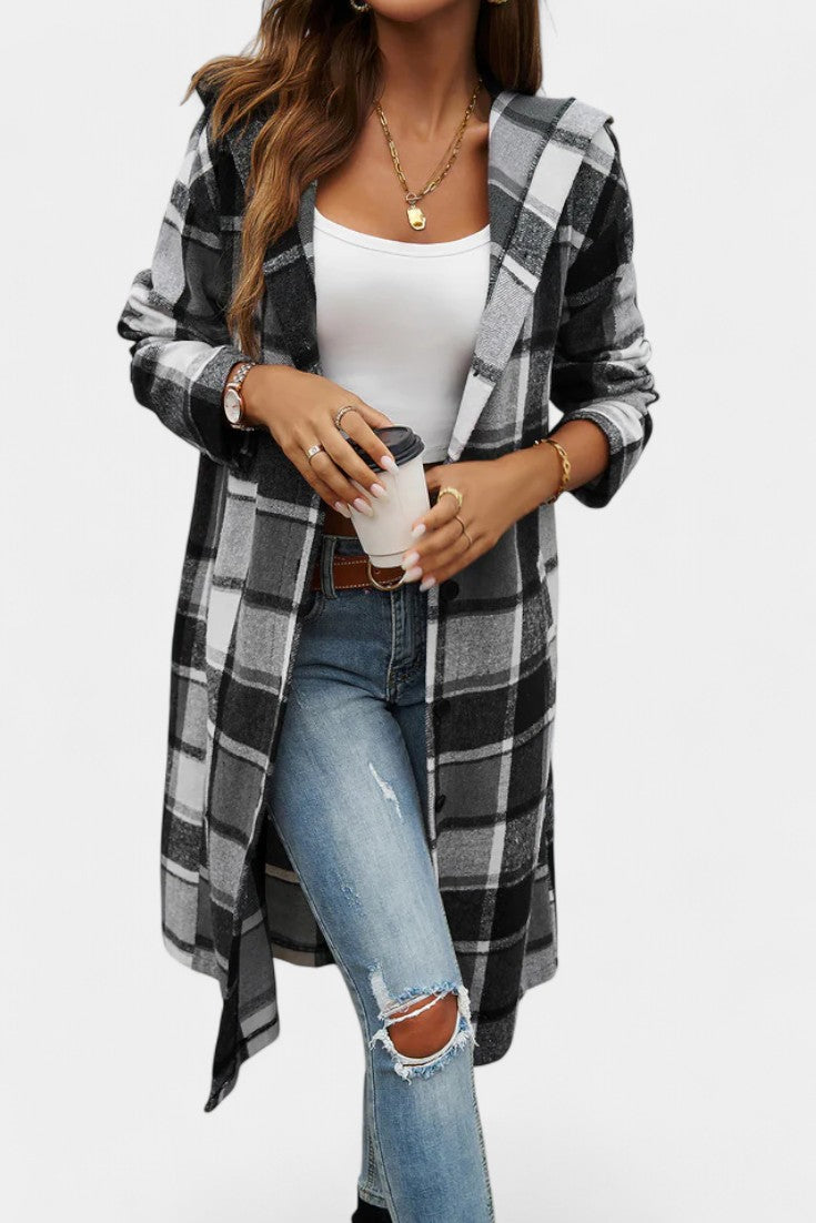 Chaqueta de Cuadros con Capucha