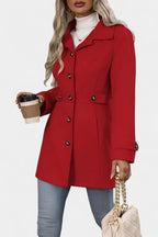 Cléophée Elegant Mid-Length Coat with Adjustable Belt