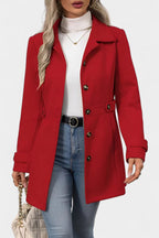 Cléophée Elegant Mid-Length Coat with Adjustable Belt