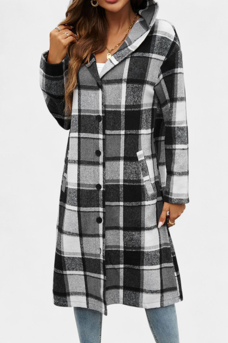 Chaqueta de Cuadros con Capucha
