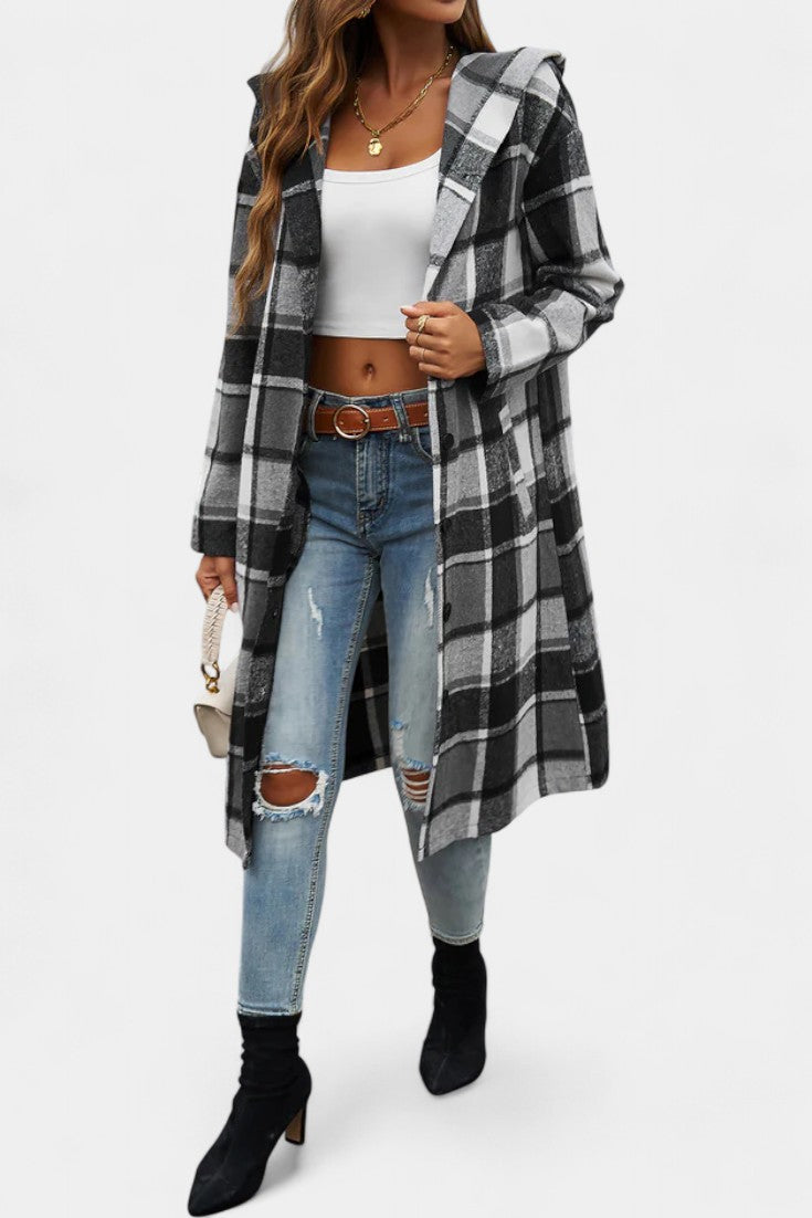 Chaqueta de Cuadros con Capucha
