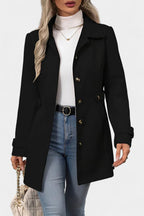 Cléophée Elegant Mid-Length Coat with Adjustable Belt