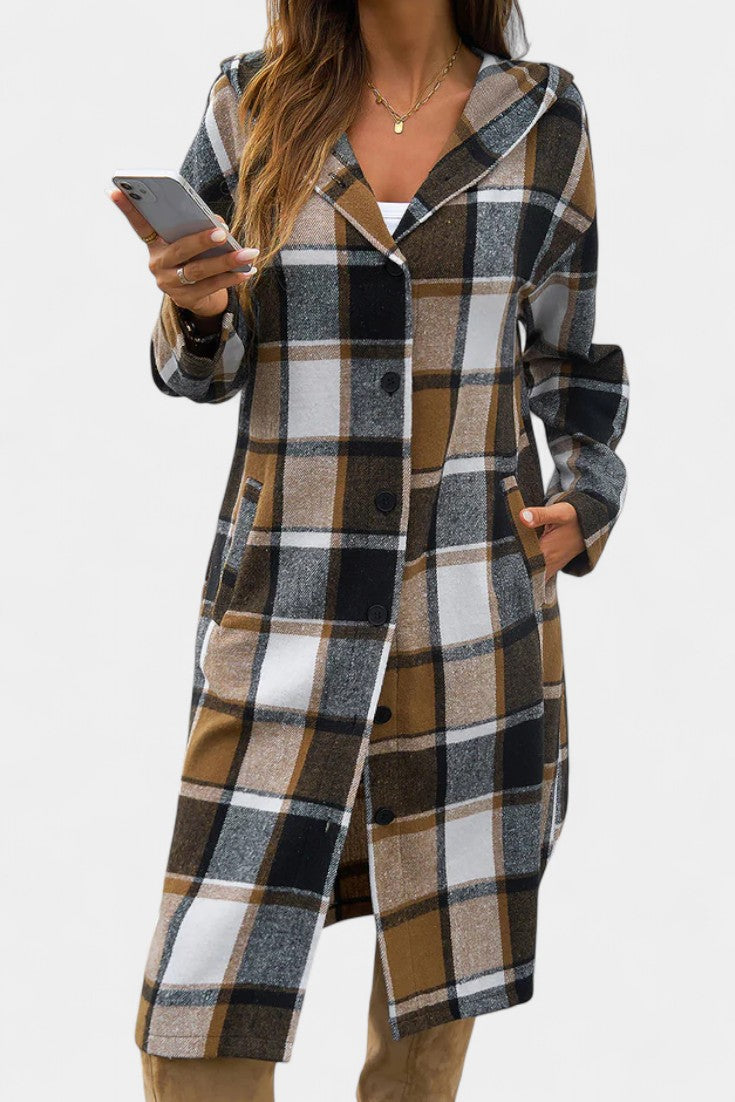Chaqueta de Cuadros con Capucha