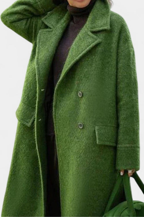 Oversize lång dubbelknäppt kappa