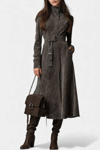 Ambria Long Western Chic Coat with Slim Silhouette