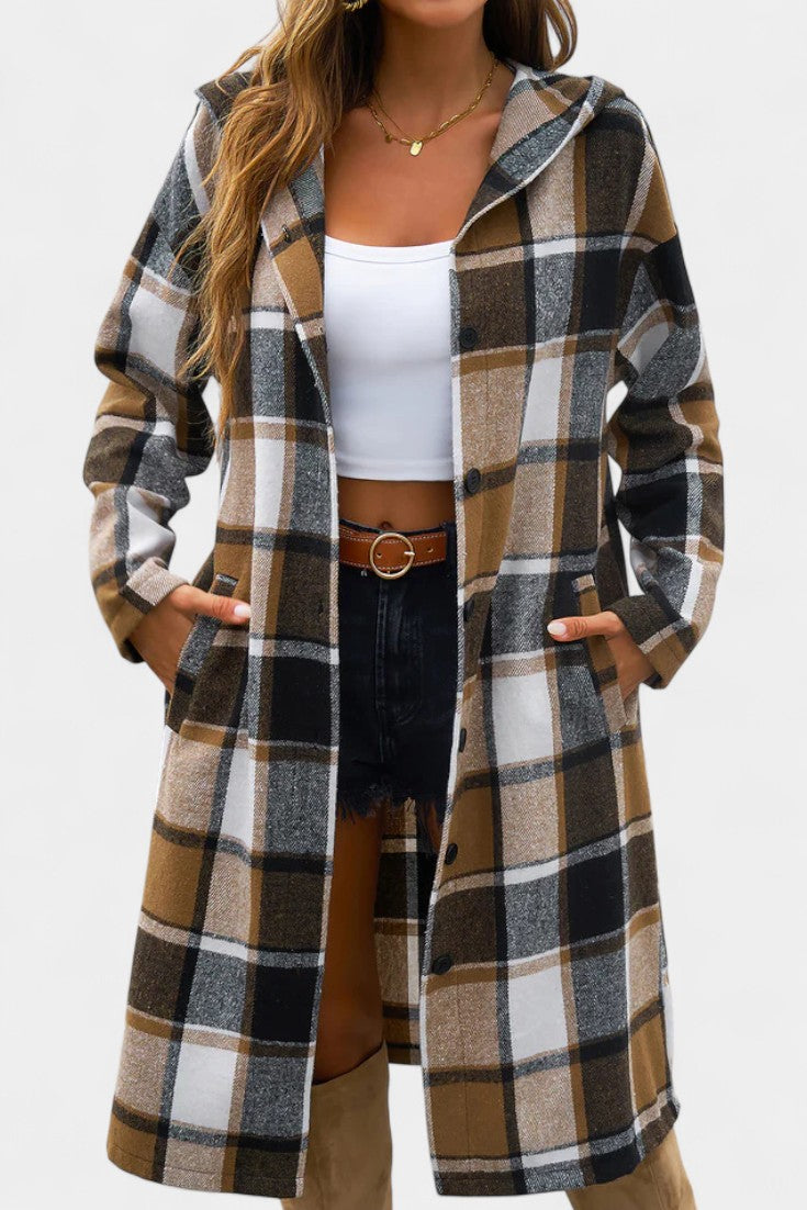 Chaqueta de Cuadros con Capucha