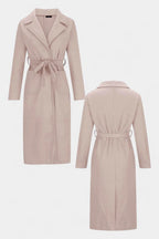 Capucine Belted Coat with Notched Collar and Pockets