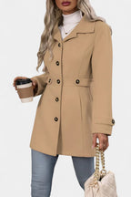 Cléophée Elegant Mid-Length Coat with Adjustable Belt