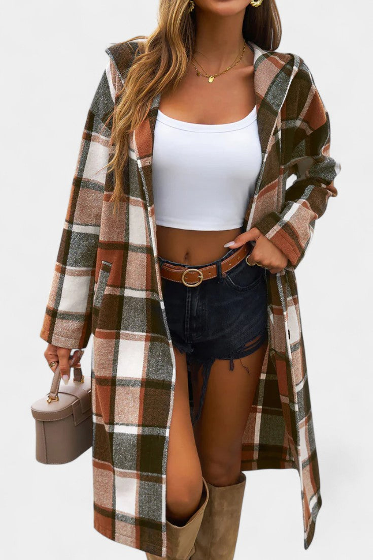 Chaqueta de Cuadros con Capucha