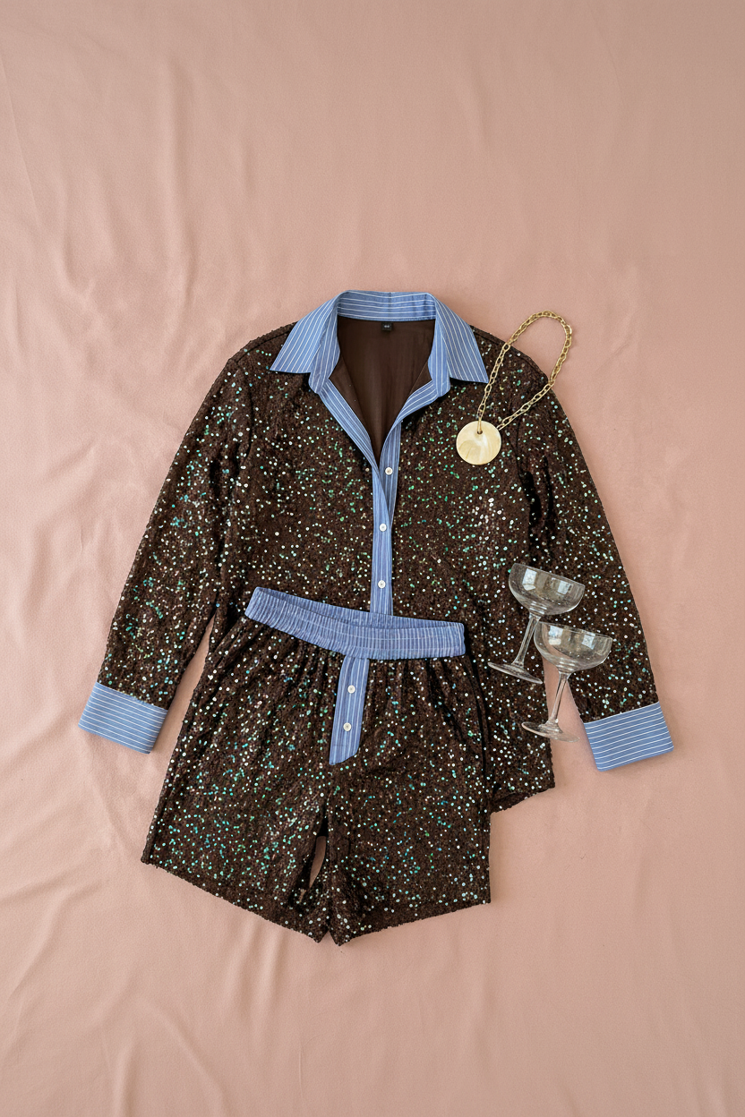 Conjunto "Night Spark" Brown.