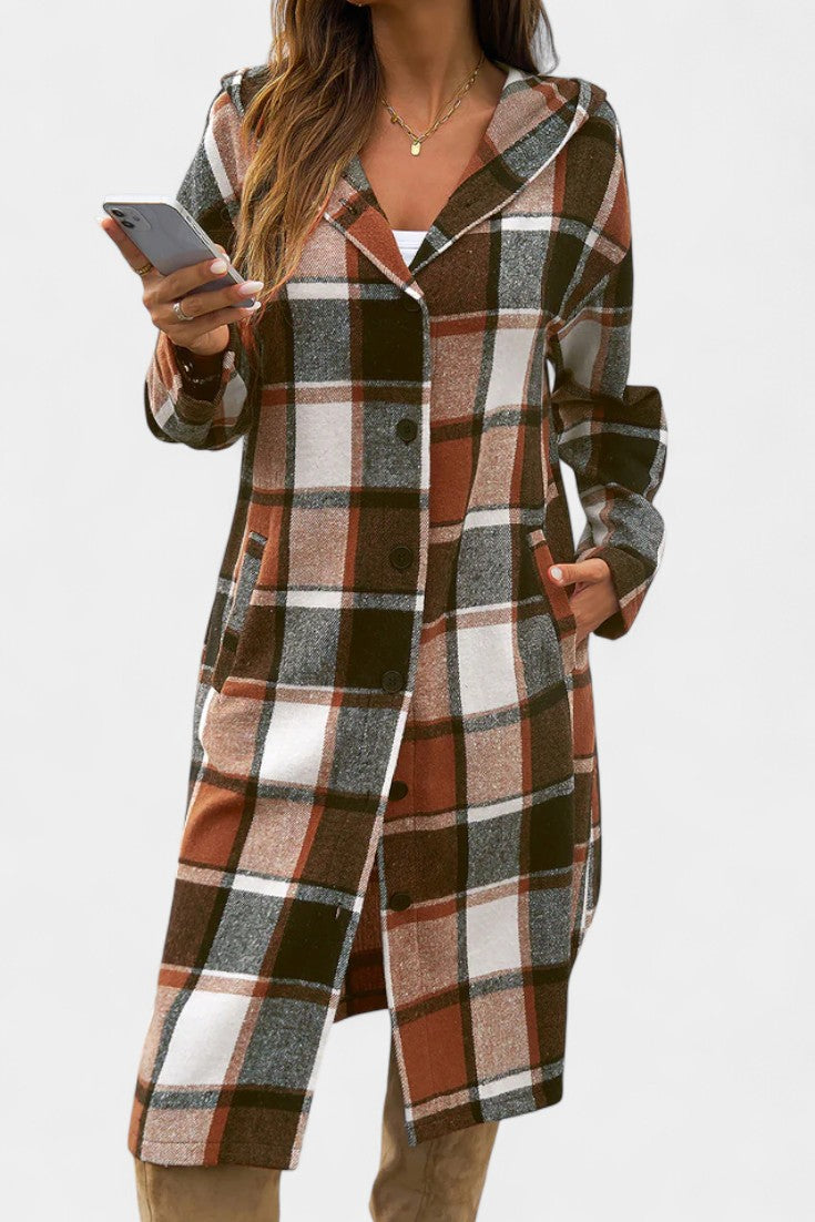 Chaqueta de Cuadros con Capucha