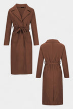 Capucine Belted Coat with Notched Collar and Pockets