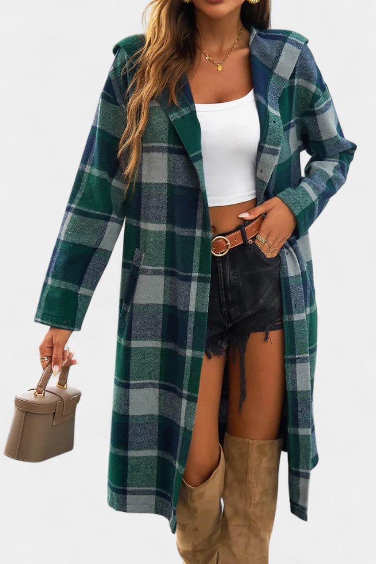 Chaqueta de Cuadros con Capucha