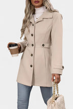 Cléophée Elegant Mid-Length Coat with Adjustable Belt