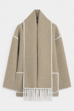 Pauline Coat with Integrated Scarf and Fluid Silhouette