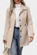 Cléophée Elegant Mid-Length Coat with Adjustable Belt