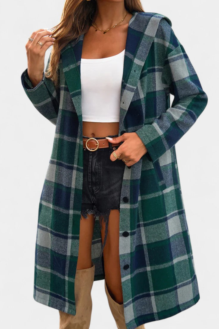 Chaqueta de Cuadros con Capucha