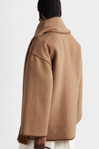 Pauline Coat with Integrated Scarf and Fluid Silhouette