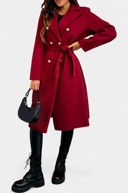 Double-Breasted Belted Coat