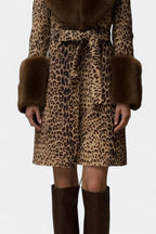 Marguerite Leopard Print Plush Coat with Relaxed Fit