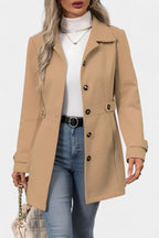 Cléophée Elegant Mid-Length Coat with Adjustable Belt