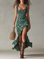 Vestido largo estilo boho retro Zara