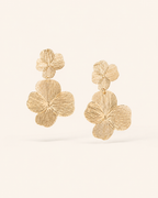 Katia | Floral Drop Earrings with Textured Finish