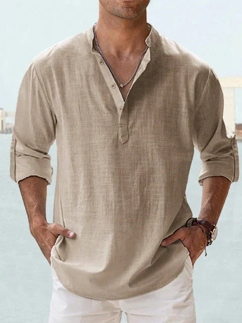 Camisa Coreana Levante Algodón Estival Texturizado