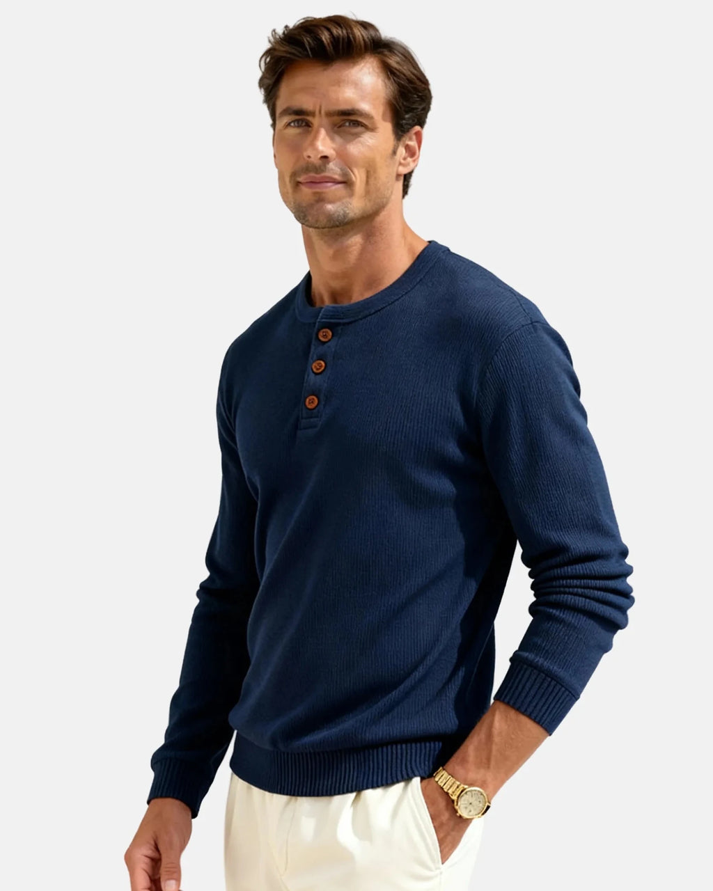 Camiseta henley de manga larga Camden - LOVRA DESIGN