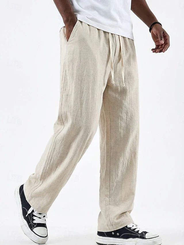 POSITANO Pure Linen Loose-Fit Trousers
