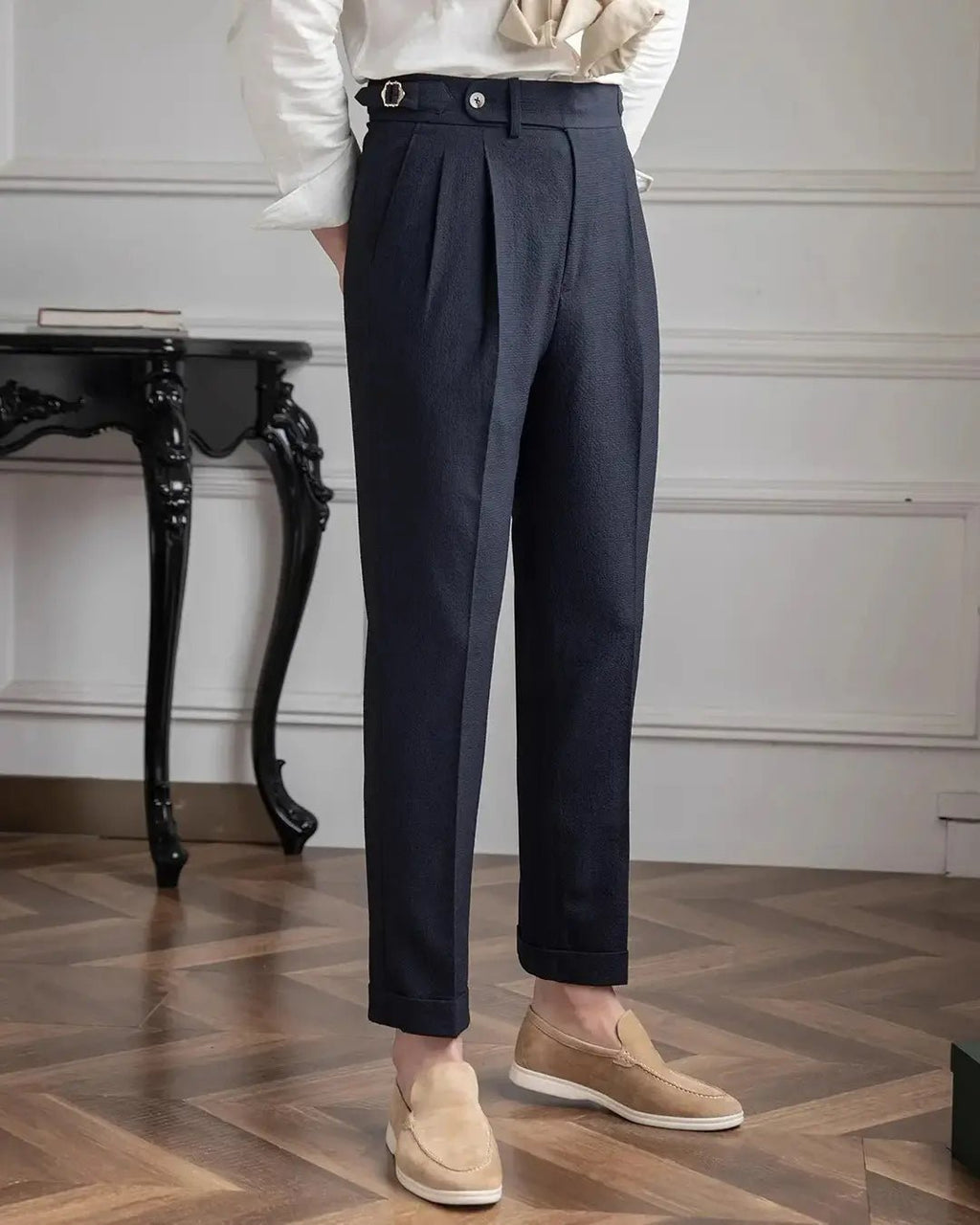 Pantalón de lino con pinzas Monaco - LOVRA DESIGN
