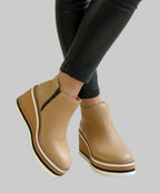 WEDGE ANKLE BOOTS WITH ZIPPER