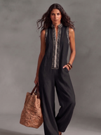 Alessia Jumpsuit: Minimalist Sophistication in Natural Fabric