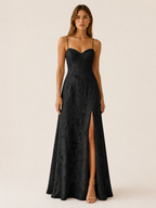Ondine | Floral Lace Maxi Dress with Side Slit