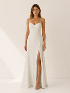 Ondine | Floral Lace Maxi Dress with Side Slit
