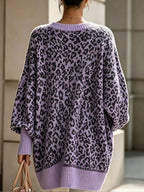 Top de Punto con Cuello Alto Abotonado y Rayas