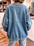 Jersey de Punto Caqui con Panel Vaquero