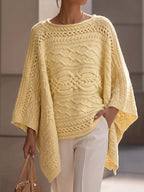 Jersey Poncho de Punto Trenzado