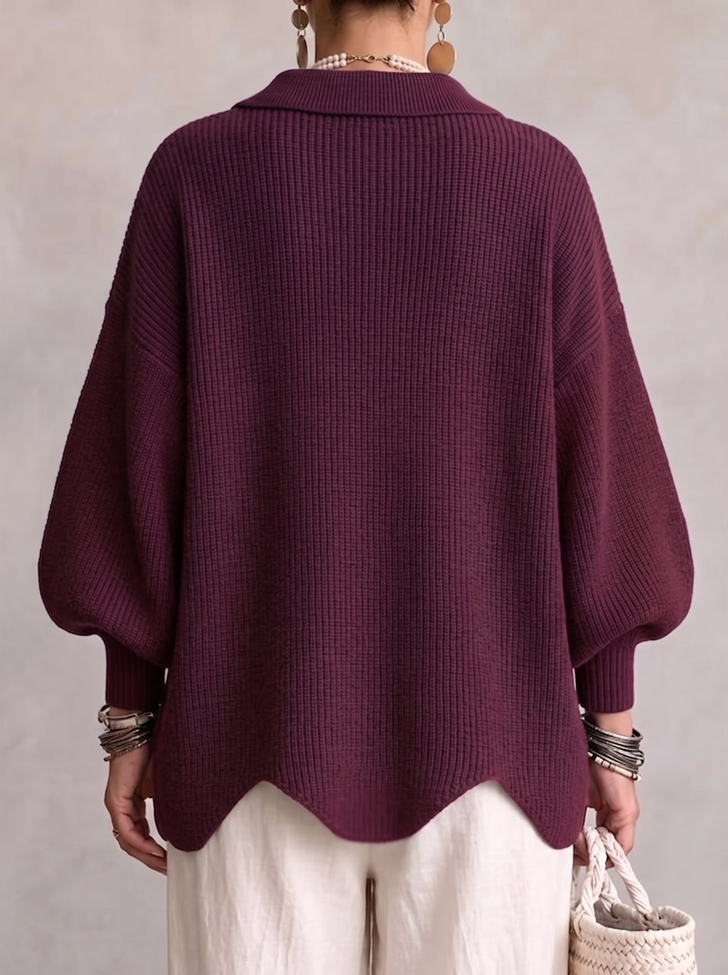Cárdigan de Punto Oversize con Botones Metálicos