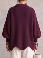 Cárdigan de Punto Oversize con Botones Metálicos