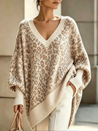 Top de Punto con Cuello Alto Abotonado y Rayas