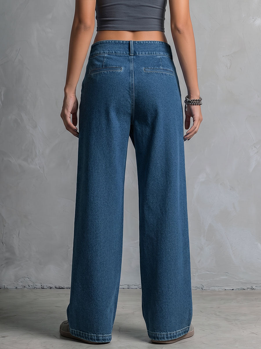 Vida högmidjade jeans med asymmetrisk knäppning