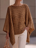 Jersey Poncho de Punto Trenzado